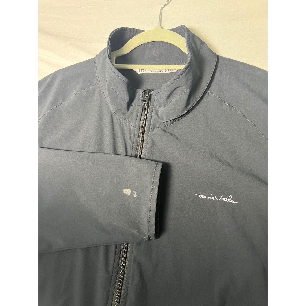 TravisMathew Mens XL Full Zip Golf Jacket Black black Stretch Lightweight